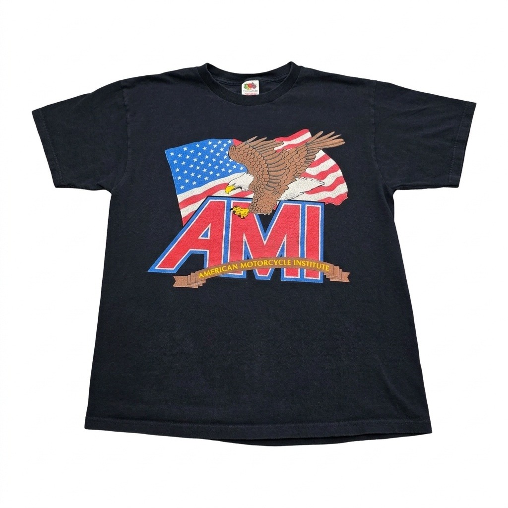 Vtg American Motorcycle Institute Ami Shirt Mens Large Daytona Beach Biker Eagle